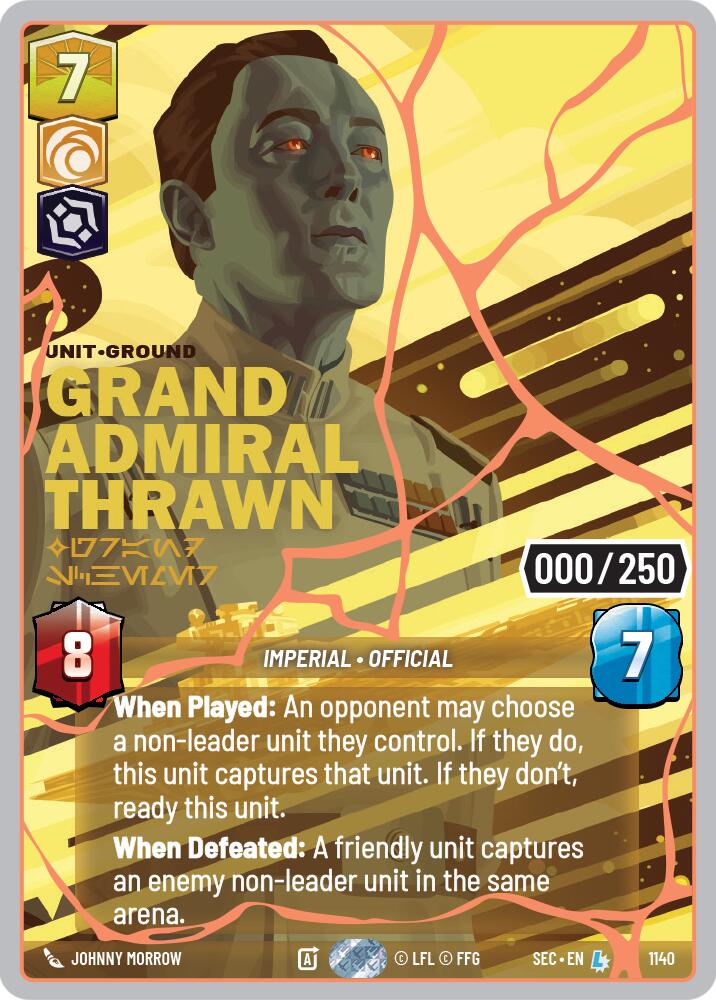 Grand Admiral Thrawn - Grand Schemer (1140) (Serialized) (Rose Gold) (1140) [Secrets of Power] | Cards and Coasters CA