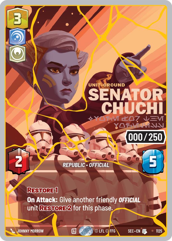 Senator Chuchi - Voice for the Voiceless (1125) (Serialized) (Gold) (1125) [Secrets of Power] | Cards and Coasters CA