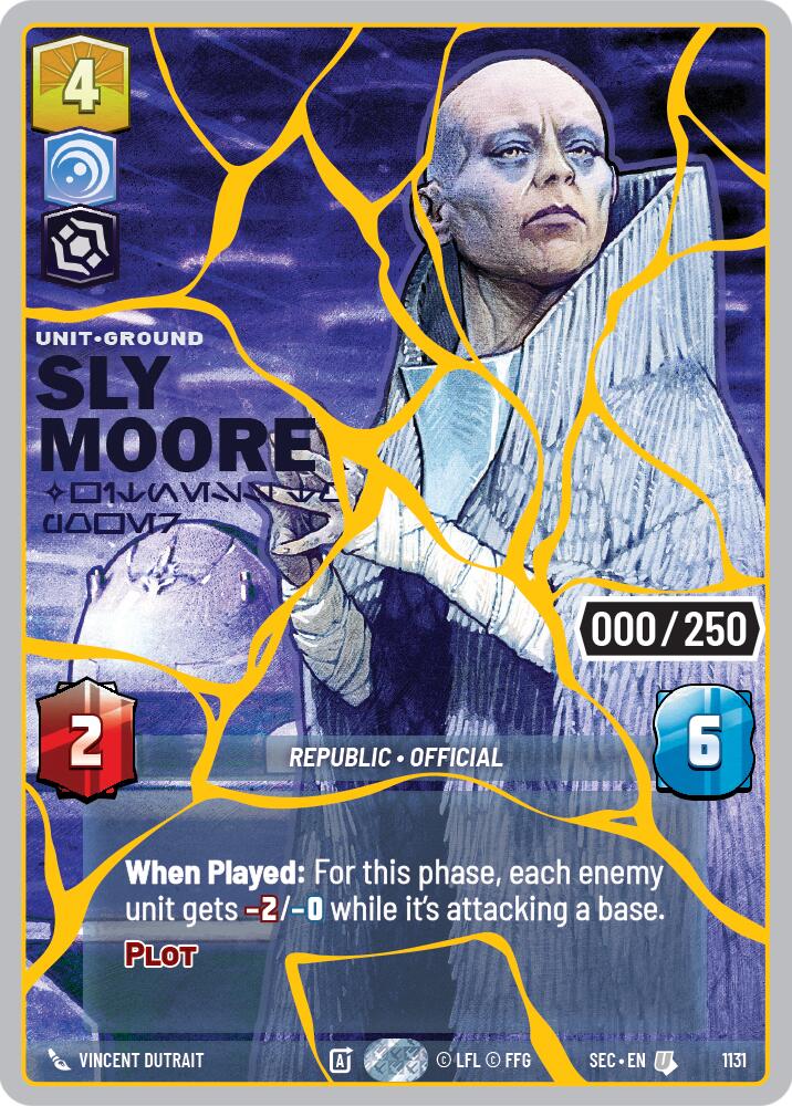 Sly Moore - Witness to Power (1131) (Serialized) (Gold) (1131) [Secrets of Power] | Cards and Coasters CA