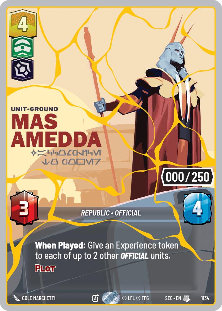 Mas Amedda - Accomplice to Power (1134) (Serialized) (Gold) (1134) [Secrets of Power] | Cards and Coasters CA