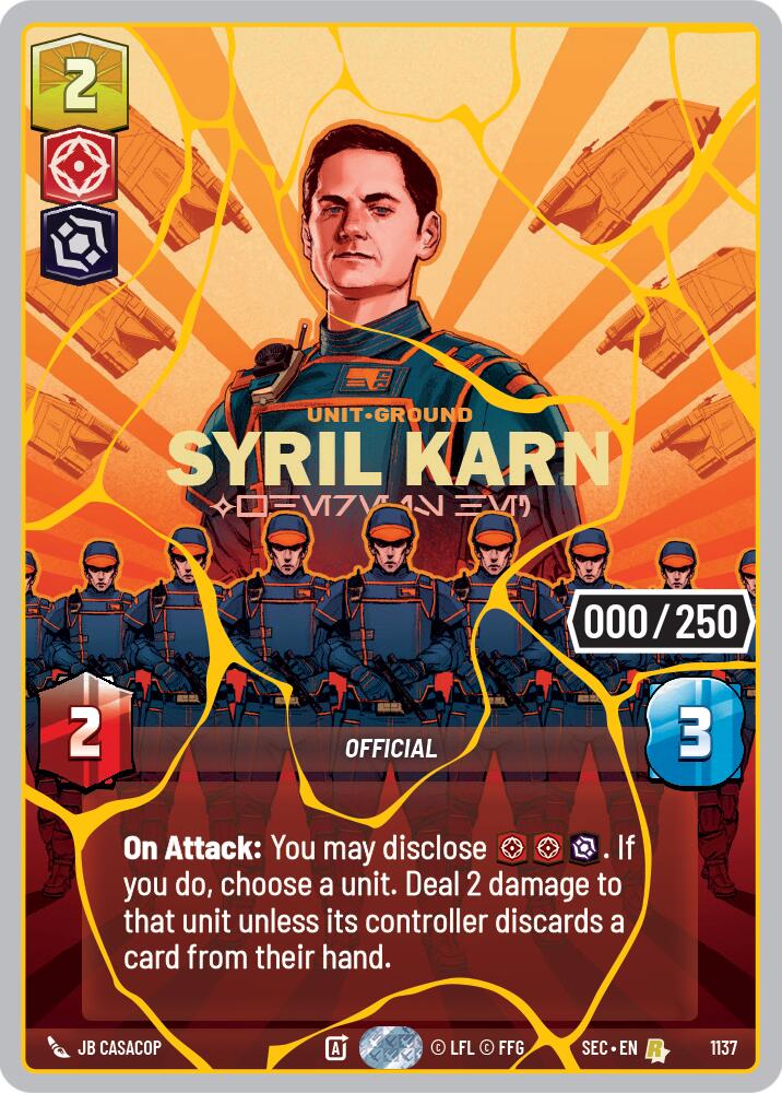 Syril Karn - Where Is He? (1137) (Serialized) (Gold) (1137) [Secrets of Power] | Cards and Coasters CA