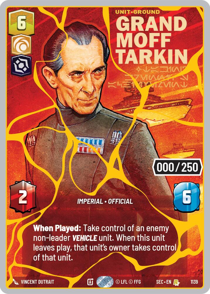 Grand Moff Tarkin - Taking Krennic's Achievement (1139) (Serialized) (Gold) (1139) [Secrets of Power] | Cards and Coasters CA
