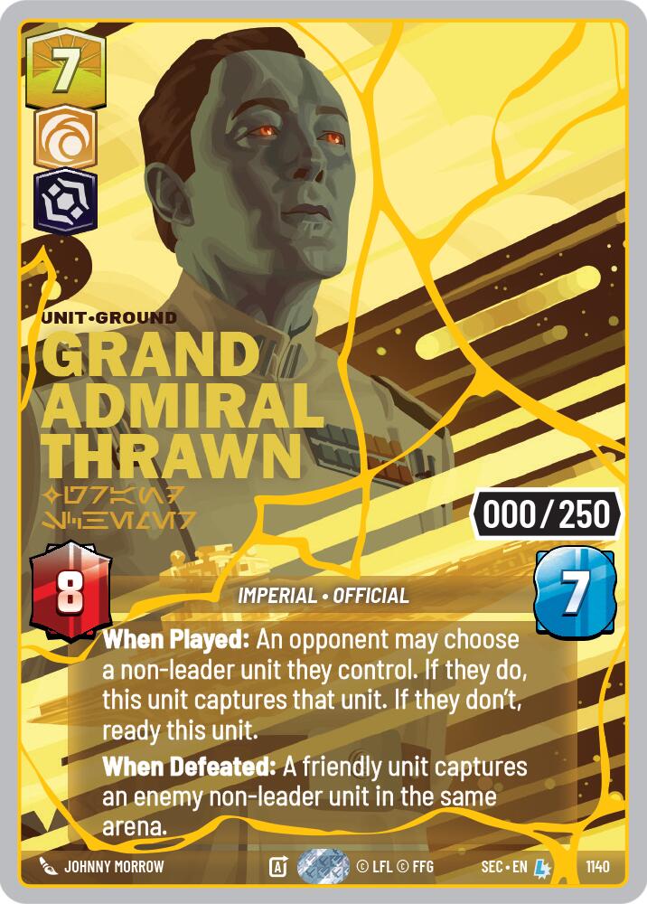 Grand Admiral Thrawn - Grand Schemer (1140) (Serialized) (Gold) (1140) [Secrets of Power] | Cards and Coasters CA