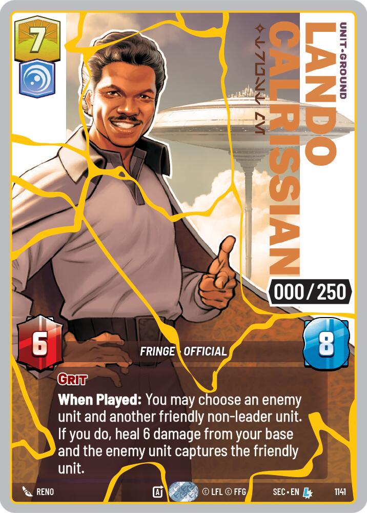 Lando Calrissian - Trust Me (1141) (Serialized) (Gold) (1141) [Secrets of Power] | Cards and Coasters CA