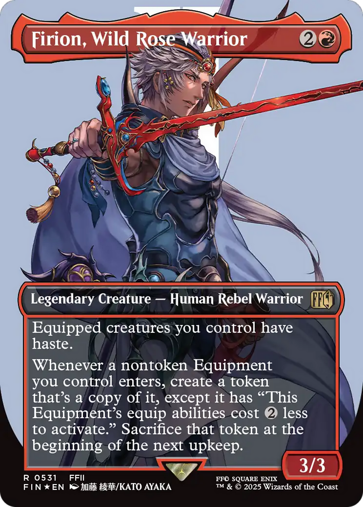 Firion, Wild Rose Warrior (Borderless) (Surge Foil) [FINAL FANTASY] | Cards and Coasters CA