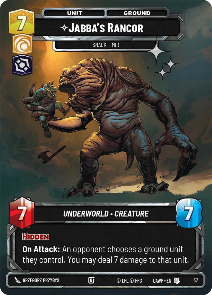Jabba's Rancor - Snack Time! (37) (Foil) (37) [A Lawless Time: Weekly Play] | Cards and Coasters CA