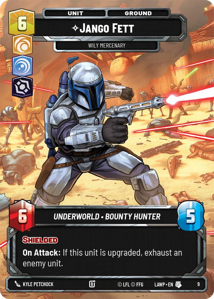 Jango Fett - Wily Mercenary (9) (9) [A Lawless Time: Weekly Play] | Cards and Coasters CA