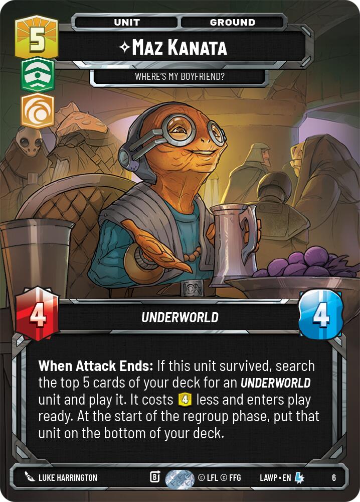 Maz Kanata - Where's My Boyfriend? (6) (6) [A Lawless Time: Weekly Play] | Cards and Coasters CA
