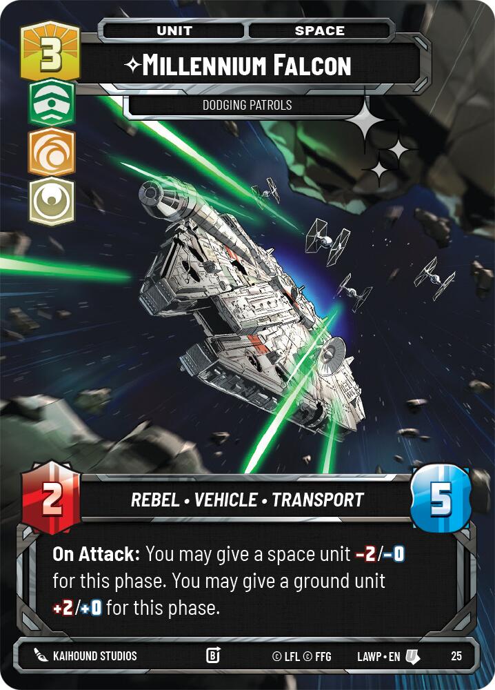 Millennium Falcon - Dodging Patrols (25) (Foil) (25) [A Lawless Time: Weekly Play] | Cards and Coasters CA