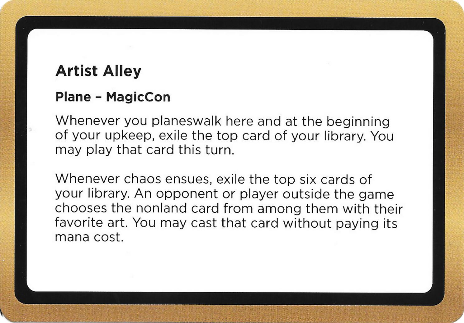 Artist Alley (Black Lotus Unknown Planechase) [Oversize Cards] | Cards and Coasters CA