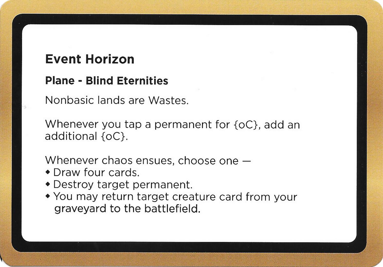 Event Horizon (Black Lotus Unknown Planechase) [Oversize Cards] | Cards and Coasters CA