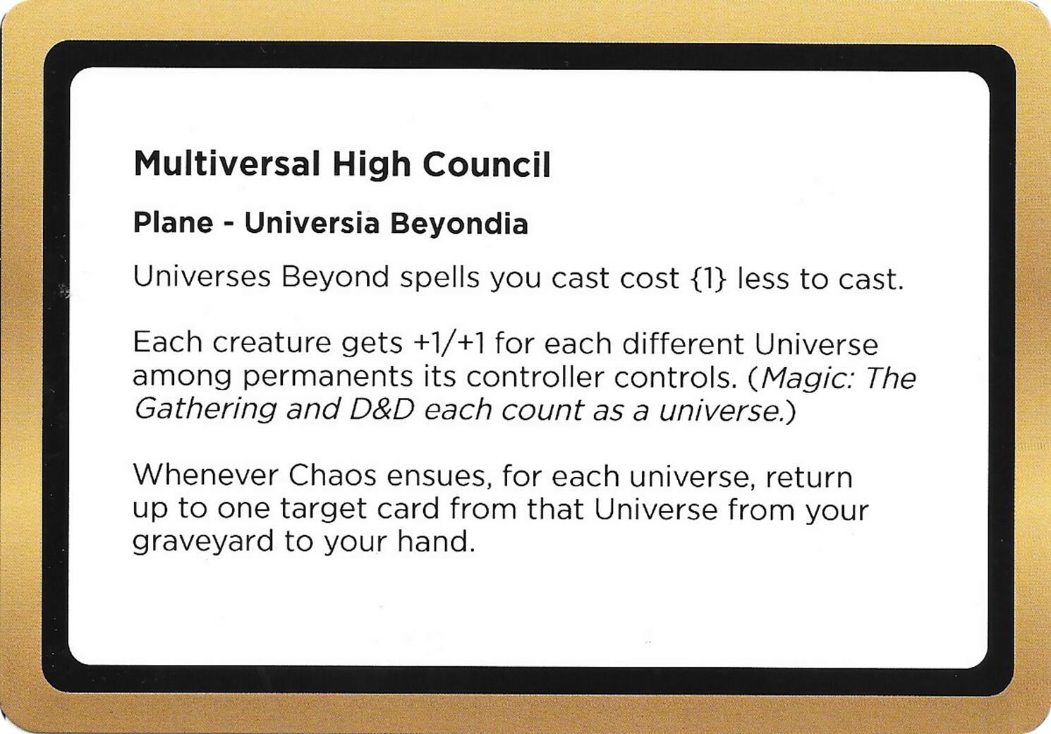 Multiversal High Council (Black Lotus Unknown Planechase) [Oversize Cards] | Cards and Coasters CA