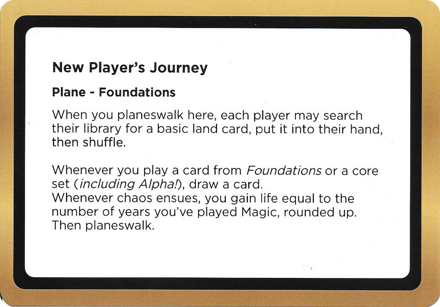 New Player's Journey (Black Lotus Unknown Planechase) [Oversize Cards] | Cards and Coasters CA