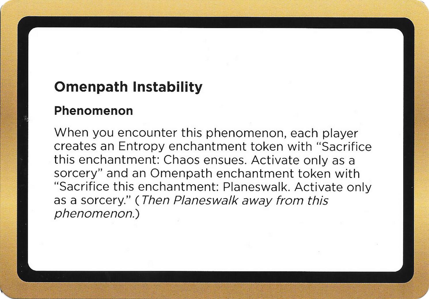 Omenpath Instability (Black Lotus Unknown Planechase) [Oversize Cards] | Cards and Coasters CA