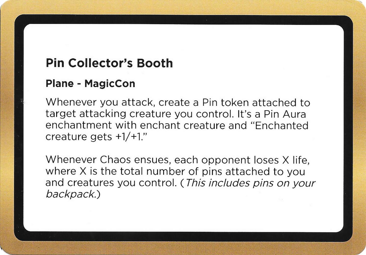 Pin Collector's Booth (Black Lotus Unknown Planechase) [Oversize Cards] | Cards and Coasters CA