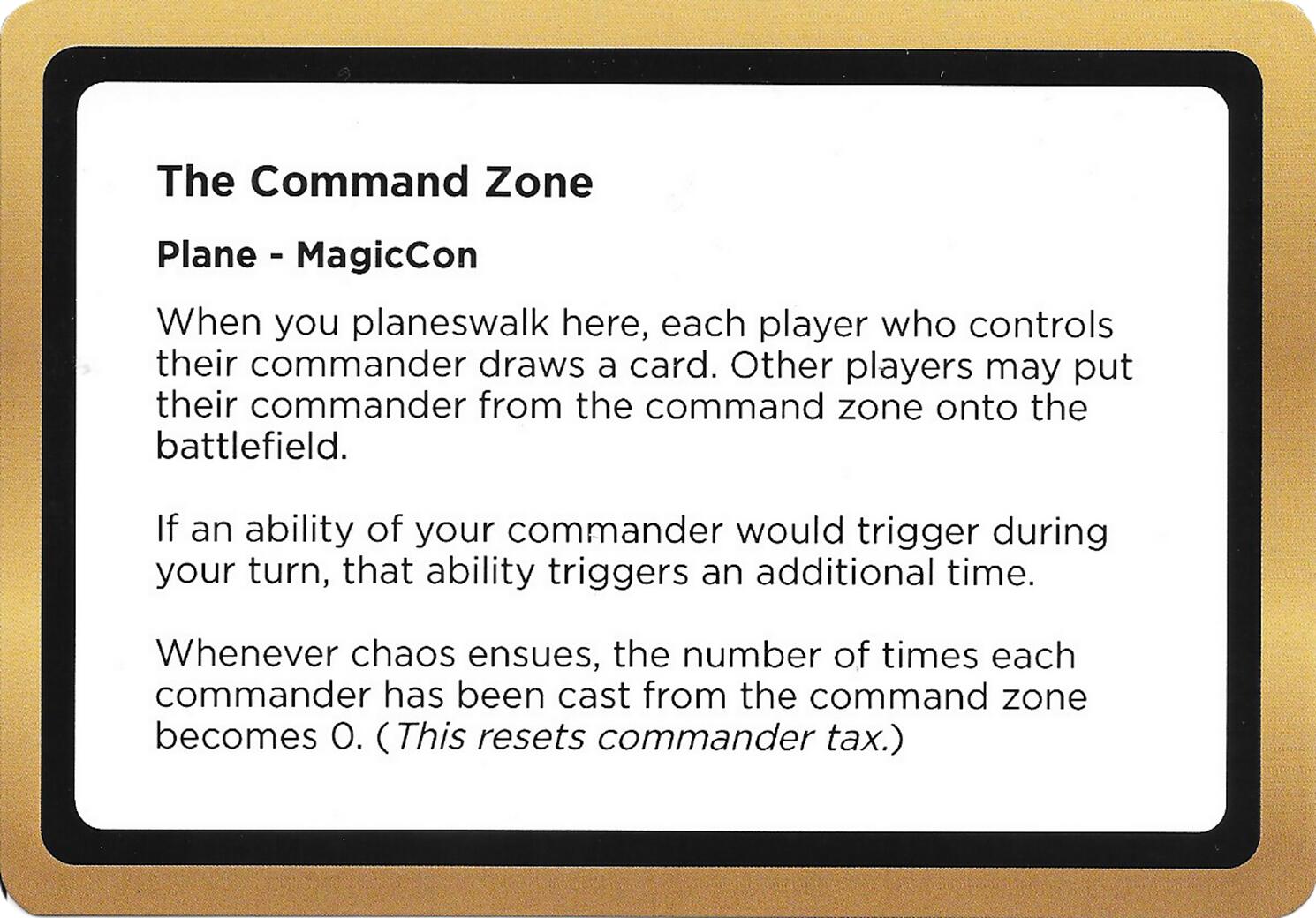 The Command Zone (Black Lotus Unknown Planechase) [Oversize Cards] | Cards and Coasters CA