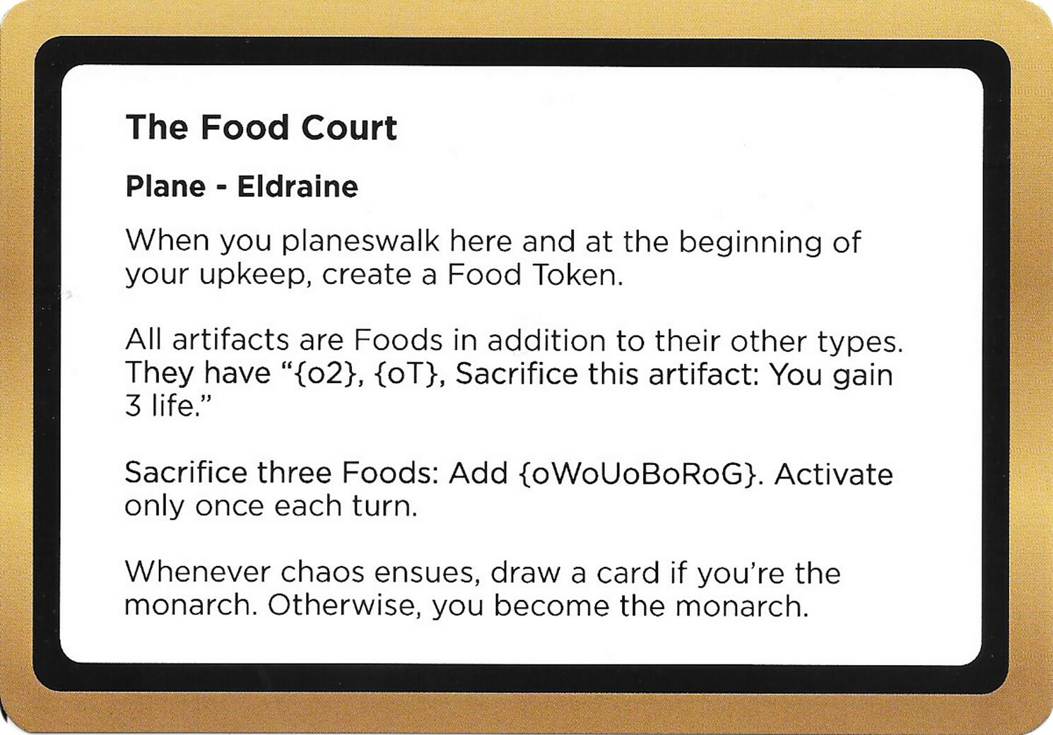 The Food Court (Black Lotus Unknown Planechase) [Oversize Cards] | Cards and Coasters CA