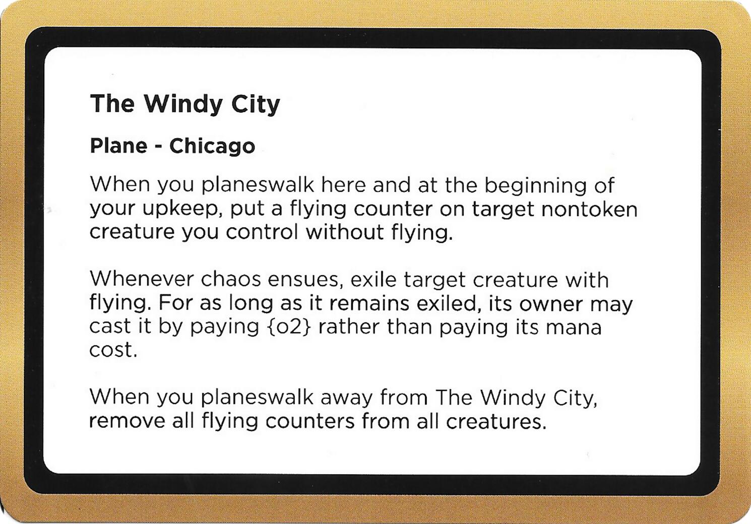 The Windy City (Black Lotus Unknown Planechase) [Oversize Cards] | Cards and Coasters CA