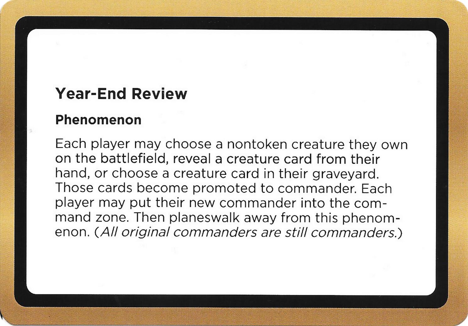 Year-End Review (Black Lotus Unknown Planechase) [Oversize Cards] | Cards and Coasters CA