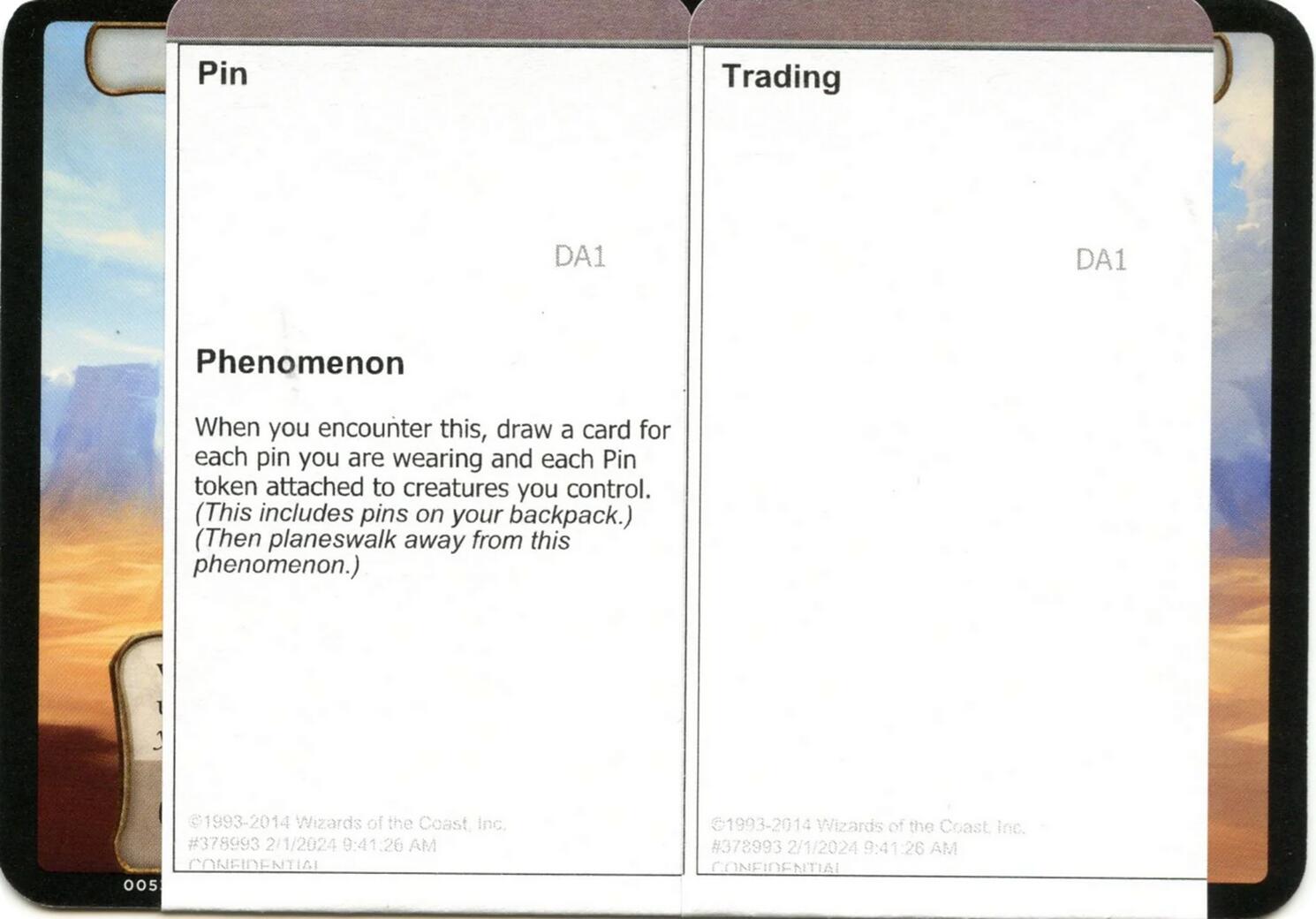 Pin Trading (Black Lotus Unknown Planechase) [Oversize Cards] | Cards and Coasters CA