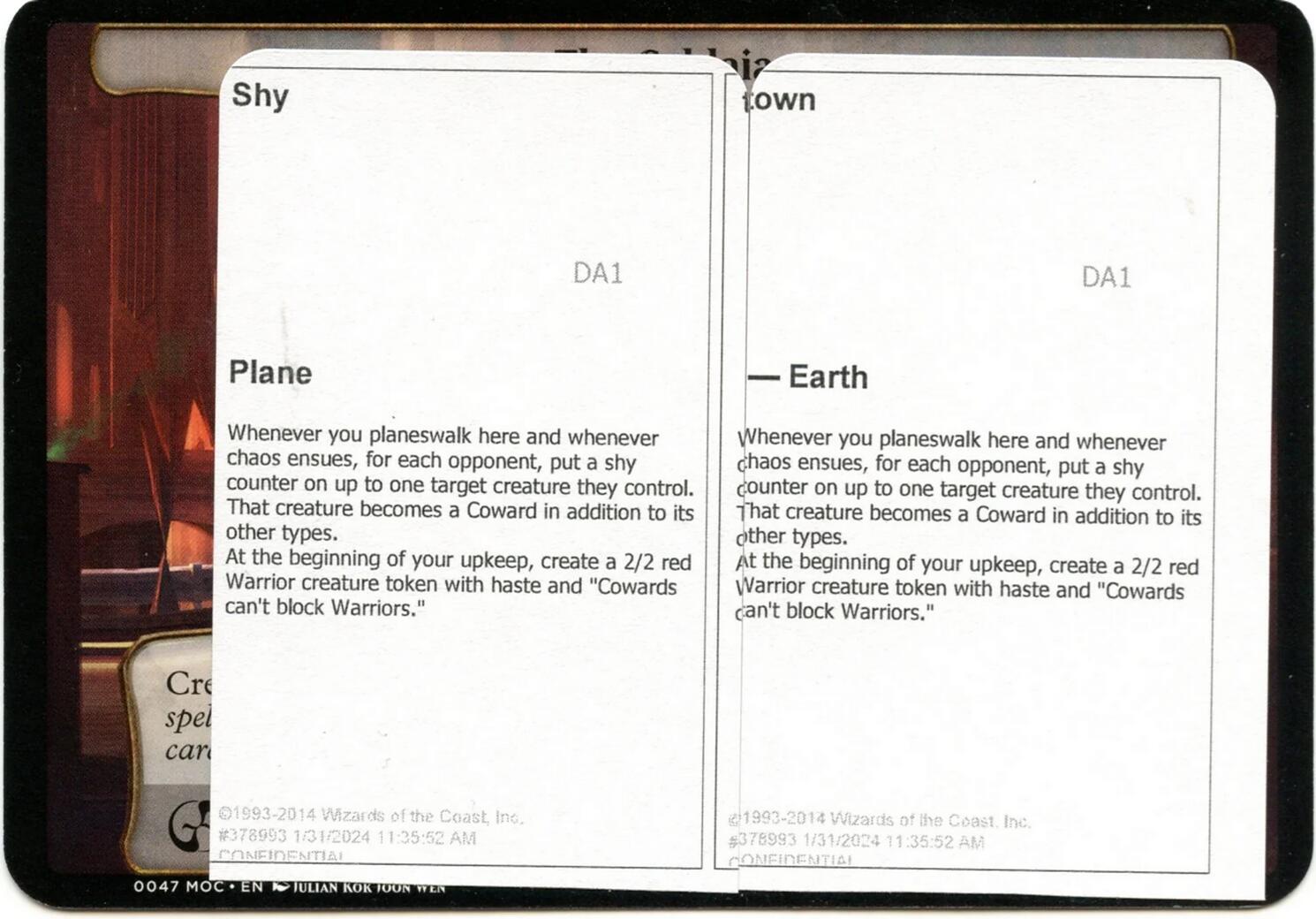 Shy Town (Black Lotus Unknown Planechase) [Oversize Cards] | Cards and Coasters CA