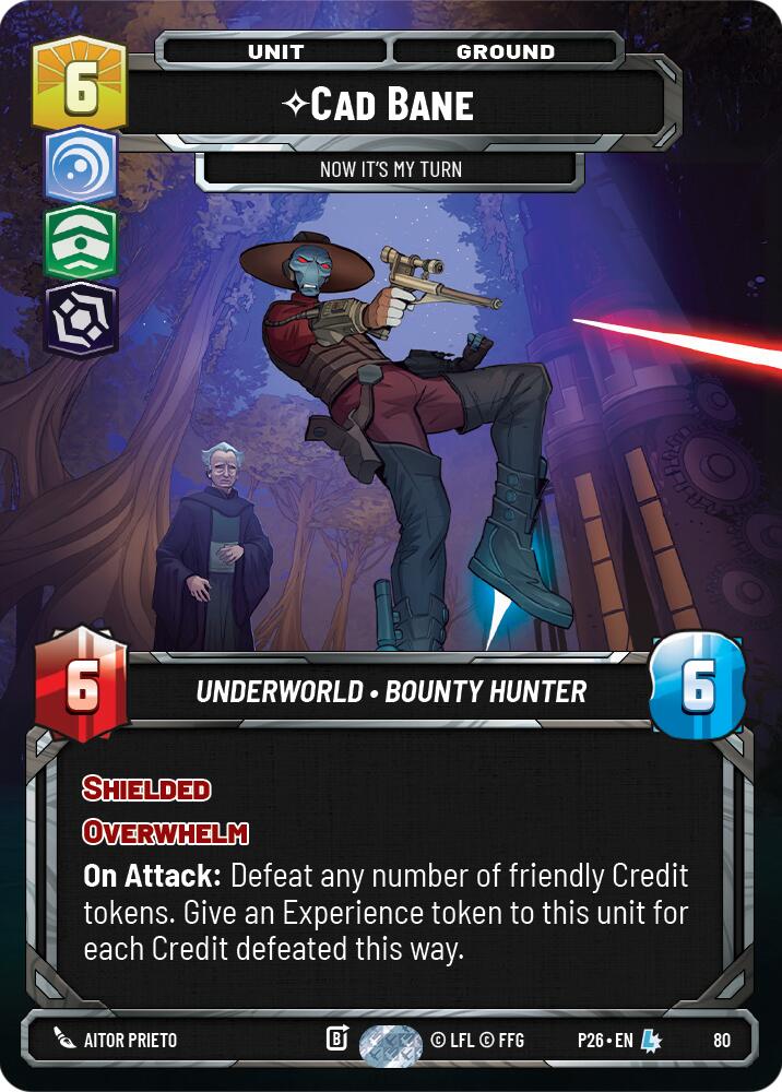 Cade Bane - Now It's My Turn (80) (80) [Sector and Regional Promos: Season 1] | Cards and Coasters CA