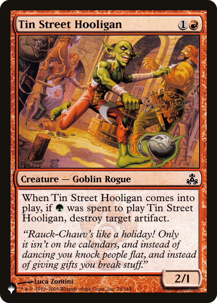 Tin Street Hooligan [The List Reprints] | Cards and Coasters CA