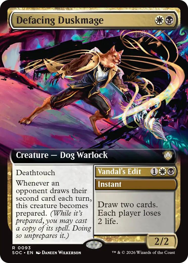 Defacing Duskmage (Extended Art) [Secrets of Strixhaven Commander] | Cards and Coasters CA