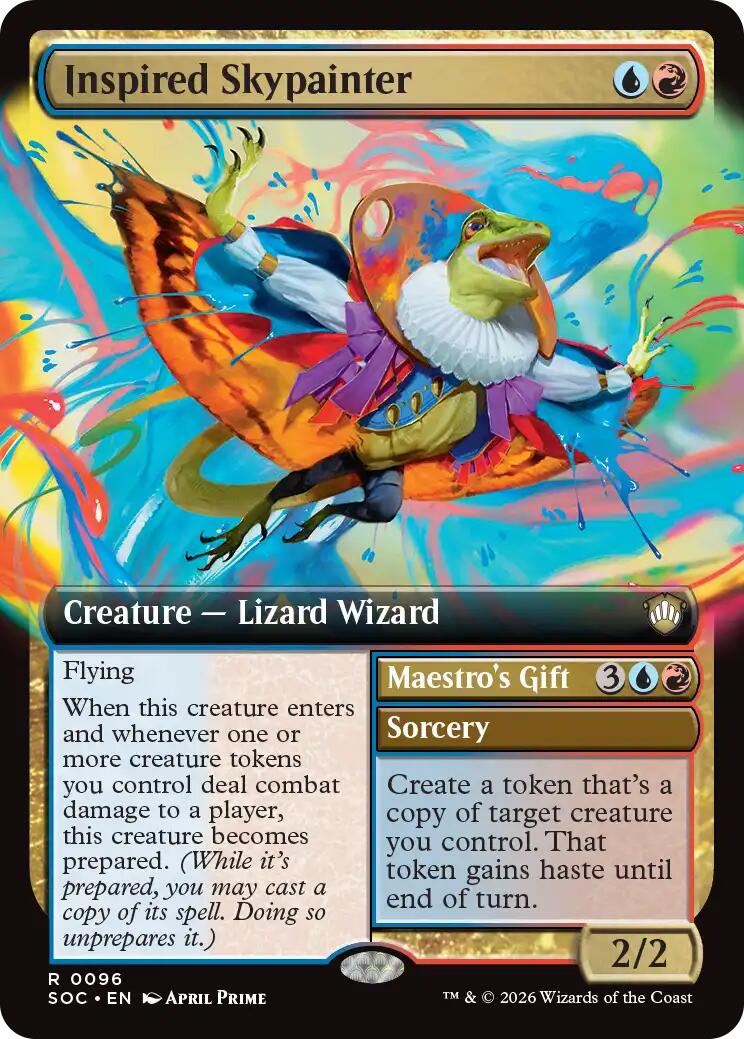 Inspired Skypainter (Extended Art) [Secrets of Strixhaven Commander] | Cards and Coasters CA