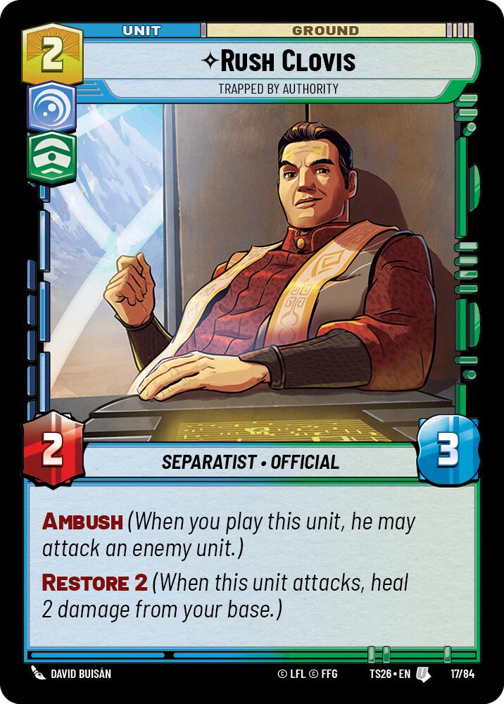 Rush Clovis - Trapped by Authority - Trapped by Authority (17/84) (17/84) [Twin Suns] | Cards and Coasters CA