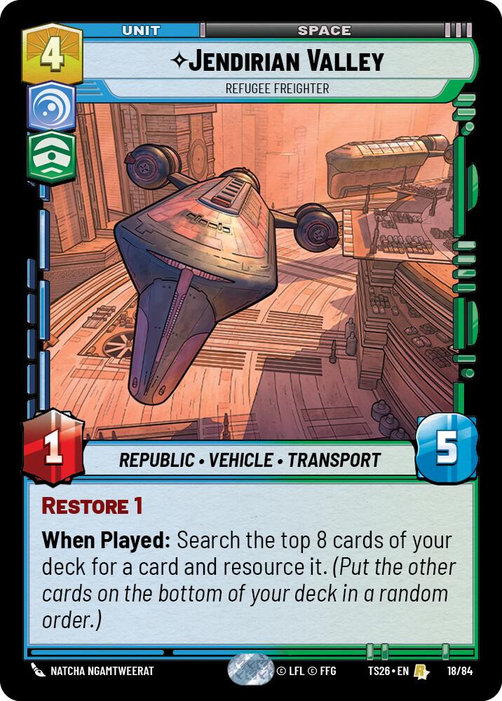 Jendirian Valley - Refugee Freighter (18/84) (18/84) [Twin Suns] | Cards and Coasters CA