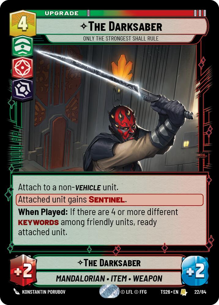 The Darksaber - Only the Strongest Shall Rule (22/84) (22/84) [Twin Suns] | Cards and Coasters CA