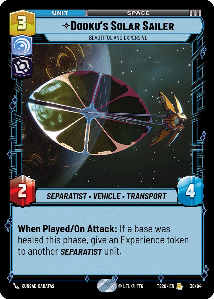 Dooku's Solar Sailer - Beautiful and Expensive (38/84) (38/84) [Twin Suns] | Cards and Coasters CA