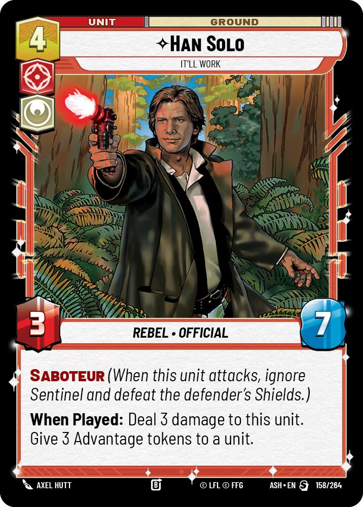 Han Solo - It'll Work (158/264) (158/264) [Ashes of the Empire] | Cards and Coasters CA