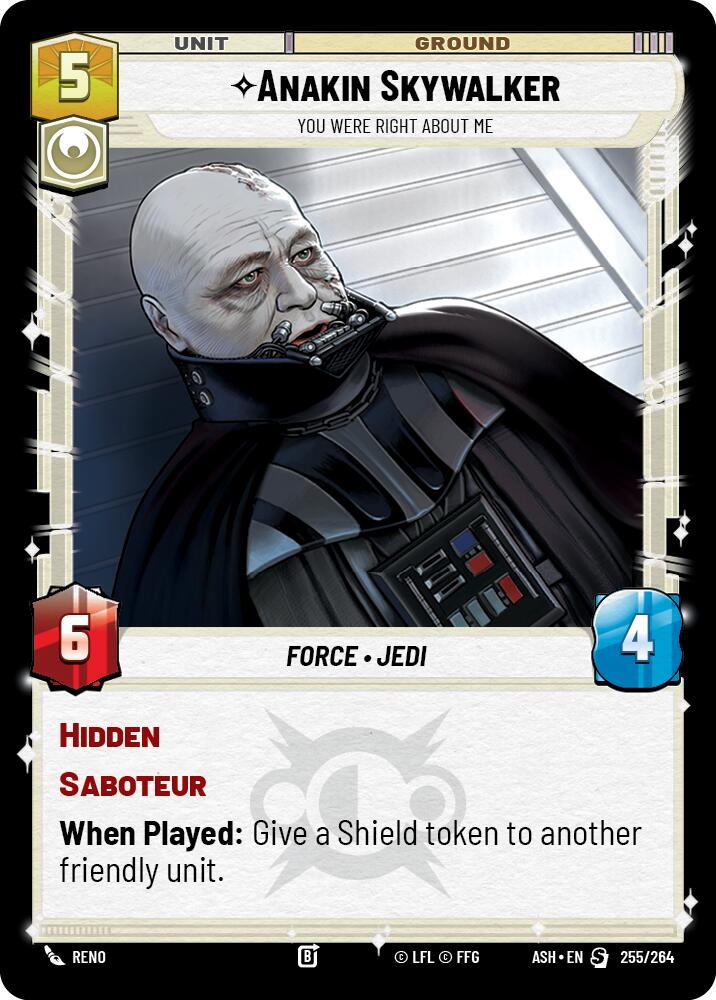 Anakin Skywalker - You Were Right About Me (255/264) (255/264) [Ashes of the Empire] | Cards and Coasters CA