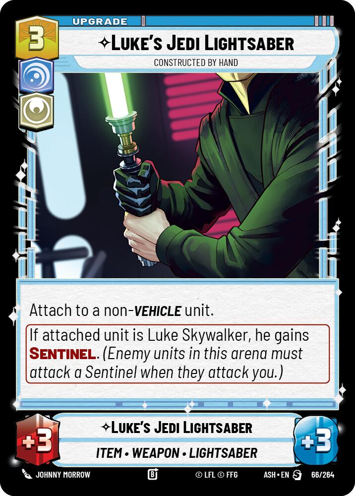 Luke's Jedi Lightsaber - Constructed by Hand (66/264) (66/264) [Ashes of the Empire] | Cards and Coasters CA