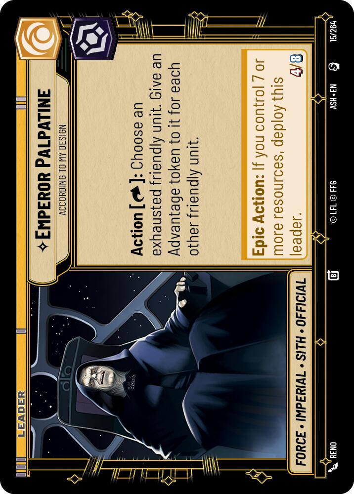 Emperor Palpatine - According to My Design (15/264) (15/264) [Ashes of the Empire] | Cards and Coasters CA