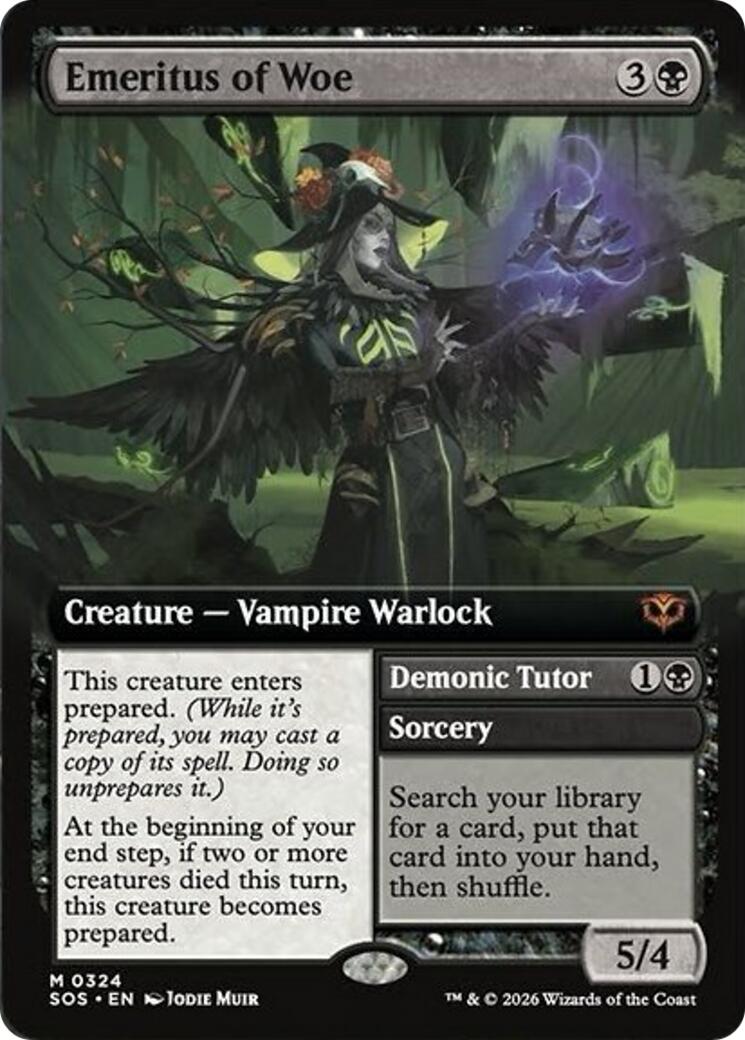 Emeritus of Woe (Extended Art) [Secrets of Strixhaven] | Cards and Coasters CA