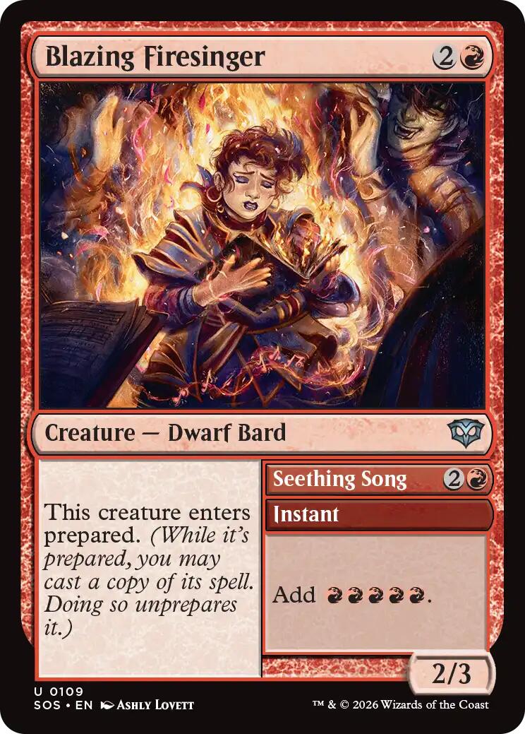 Blazing Firesinger [Secrets of Strixhaven] | Cards and Coasters CA