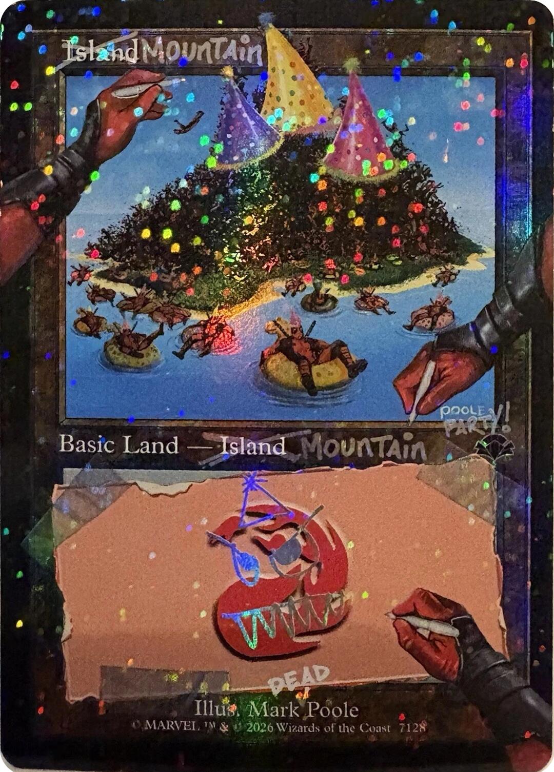 Mountain (7128) (Pool Party Foil) [Secret Lair Drop Series] | Cards and Coasters CA