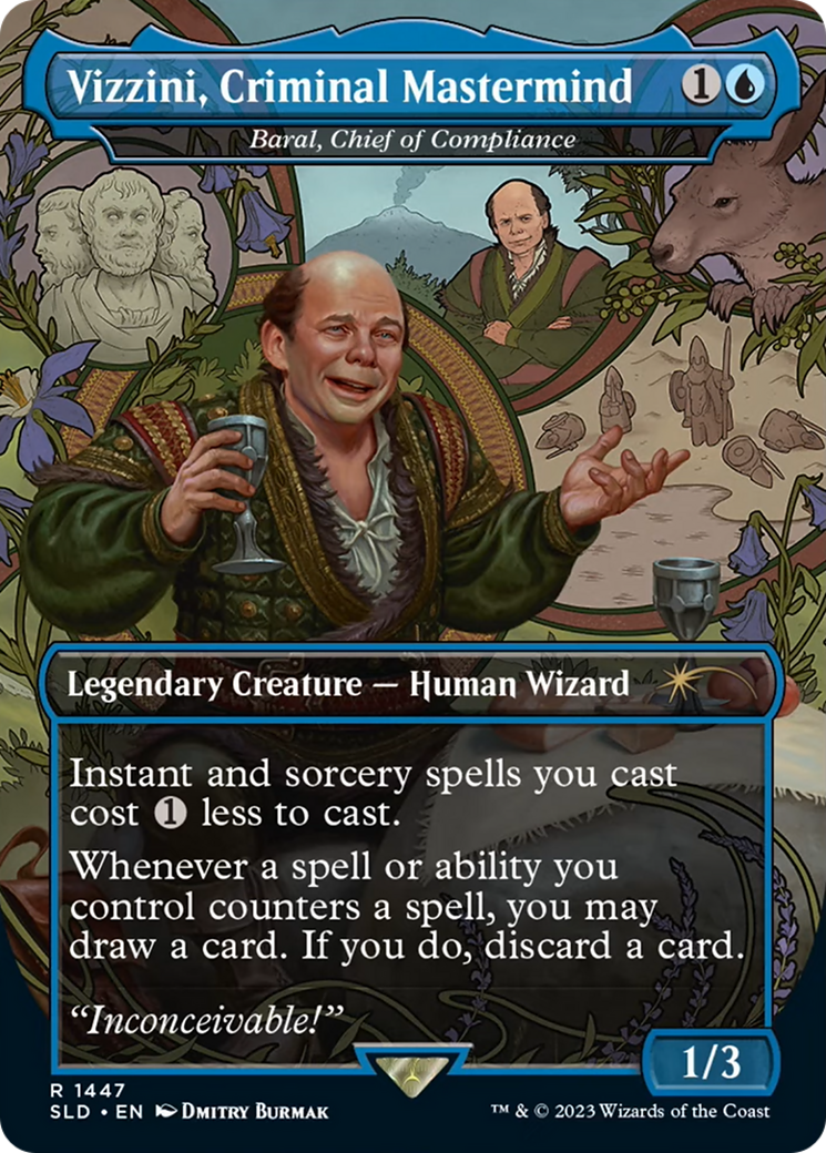 Vizzini, Criminal Mastermind - Baral, Chief of Compliance [Secret Lair Drop Series] | Cards and Coasters CA