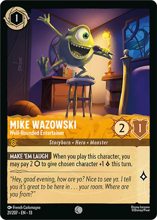 Mike Wazowski - Well-Rounded Entertainer (21/207) [Attack of the Vine!] | Cards and Coasters CA