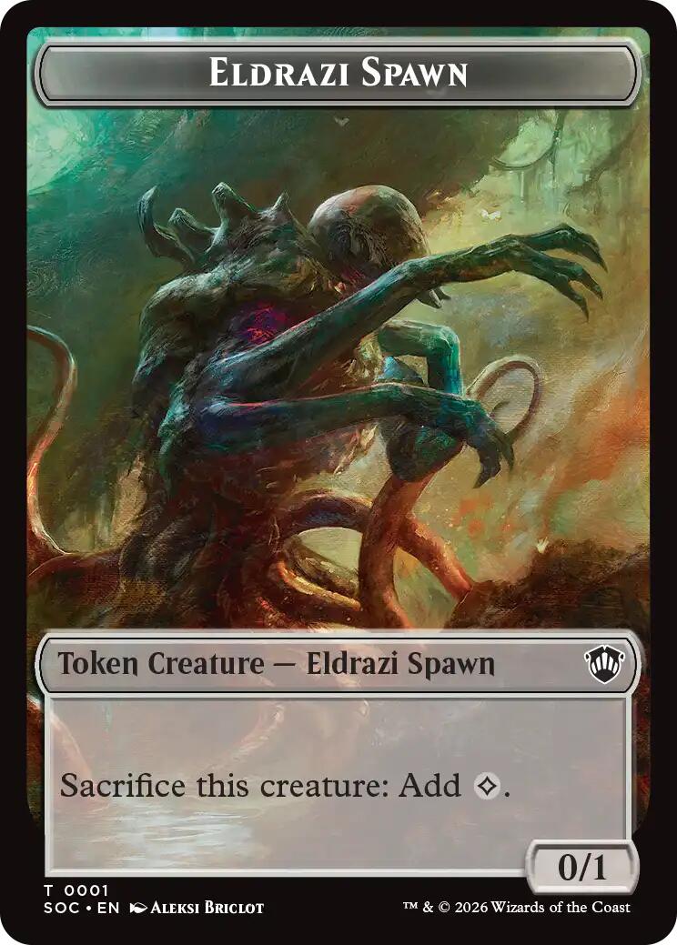 Eldrazi Spawn // Worm Double-Sided Token [Secrets of Strixhaven Commander Tokens] | Cards and Coasters CA