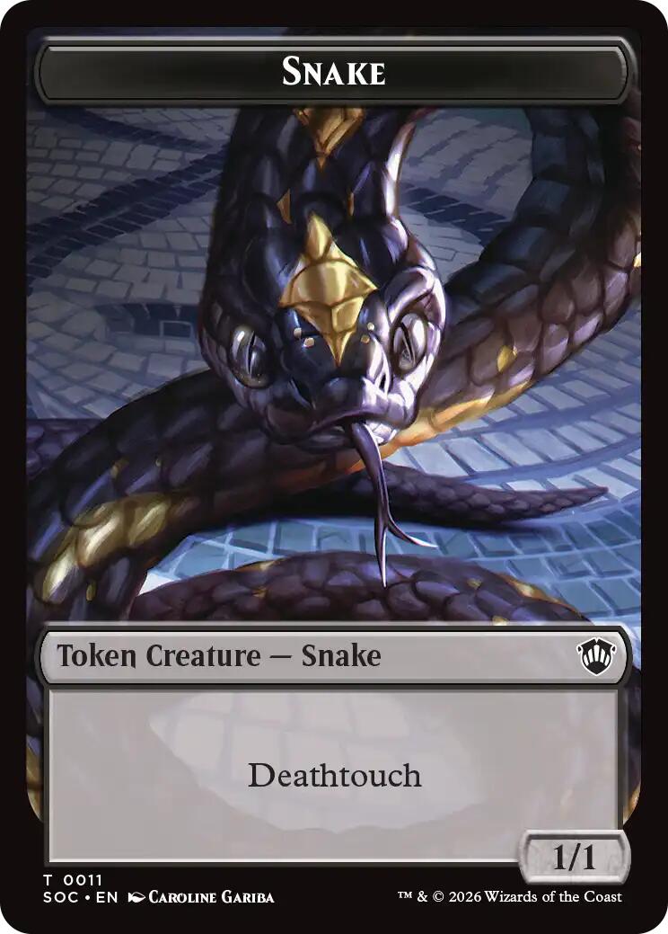 Snake // Zombie Double-Sided Token [Secrets of Strixhaven Commander Tokens] | Cards and Coasters CA