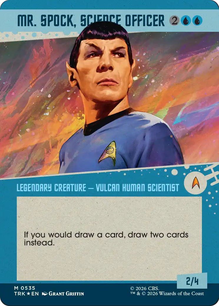 Mr. Spock, Science Officer (Borderless) (Surge Foil) [Star Trek] | Cards and Coasters CA