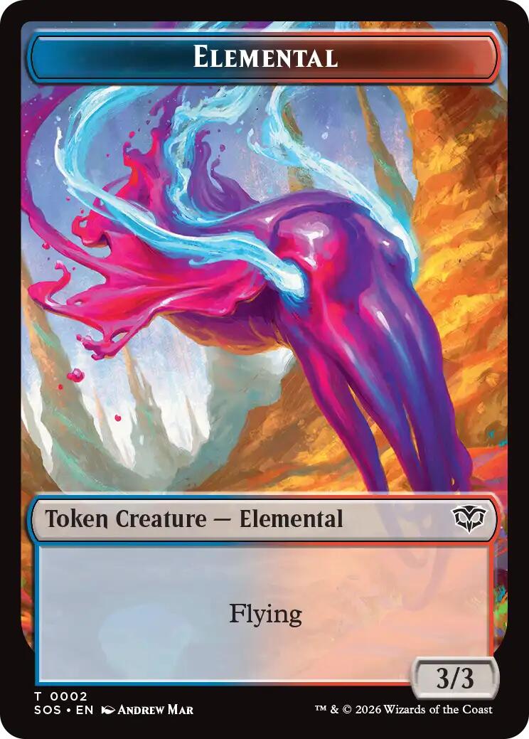 Dragon Illusion // Elemental (0002) Double-Sided Token [Secrets of Strixhaven Commander Tokens] | Cards and Coasters CA