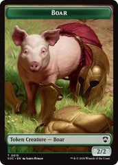 Boar // Fractal (0005) Double-Sided Token [Secrets of Strixhaven Commander Tokens] | Cards and Coasters CA