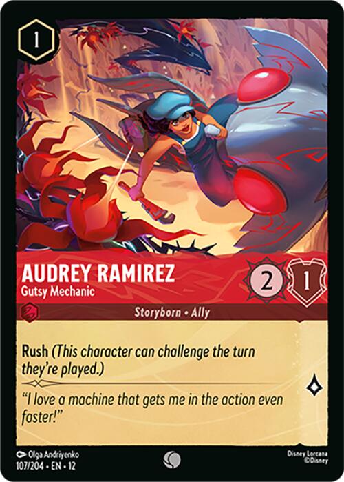 Audrey Ramirez - Gutsy Mechanic (107/204) [Wilds Unknown] | Cards and Coasters CA
