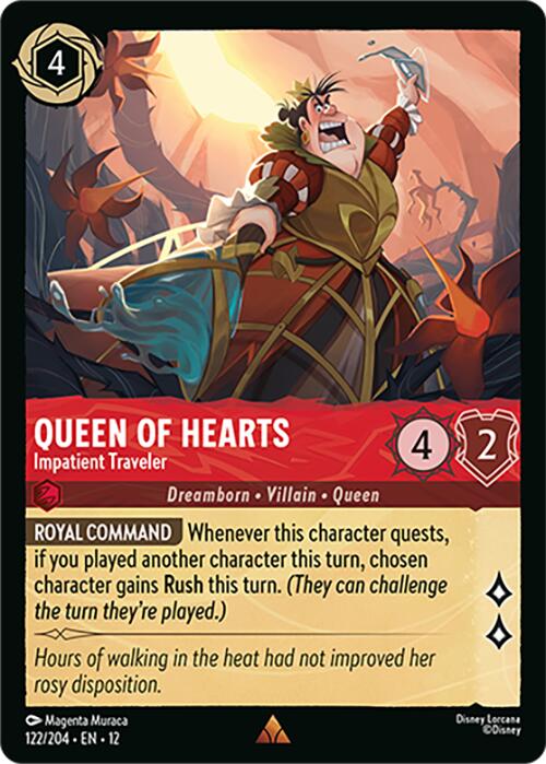 Queen of Hearts - Impatient Traveler (122/204) [Wilds Unknown] | Cards and Coasters CA