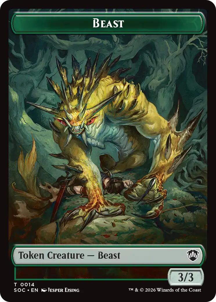 Beast // Primo, The Indivisible Double-Sided Token [Secrets of Strixhaven Commander Tokens] | Cards and Coasters CA